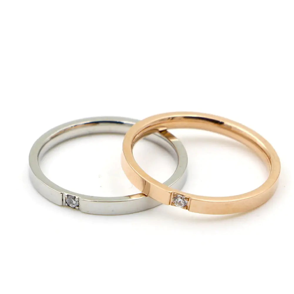 Elegant Titanium Couple Ring