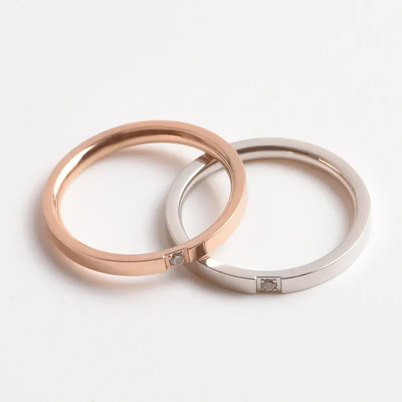Elegant Titanium Couple Ring