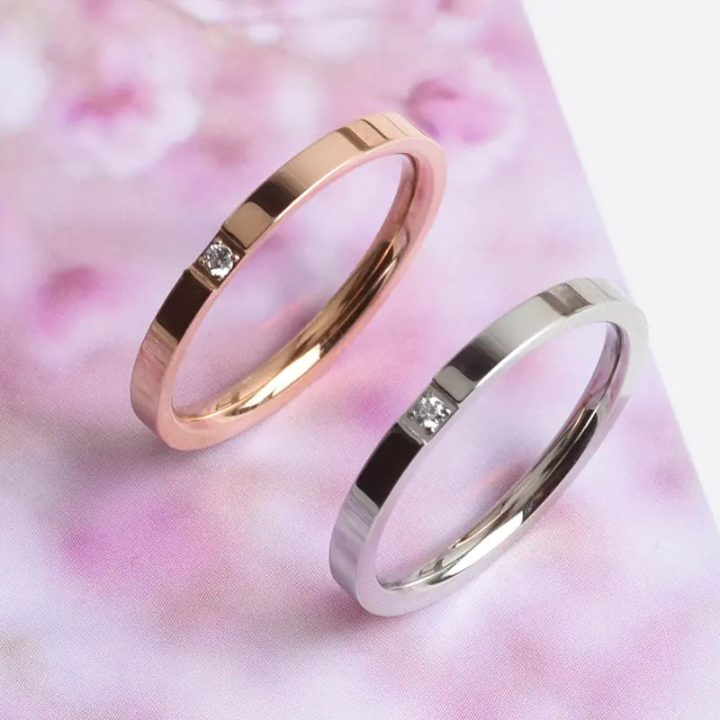 Elegant Titanium Couple Ring